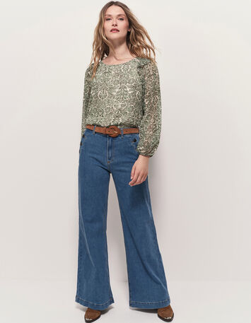 CAMPBELL - Blouse écrue imprimé romance baroque-6
