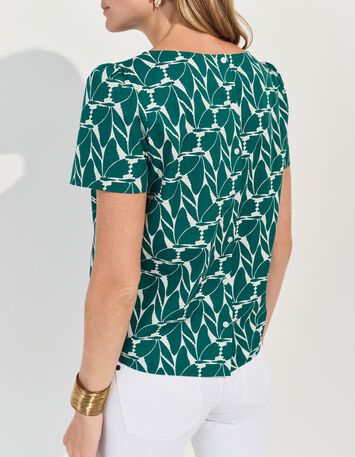 COPAL - Top vert imprim&eacute; feuillage arty -3