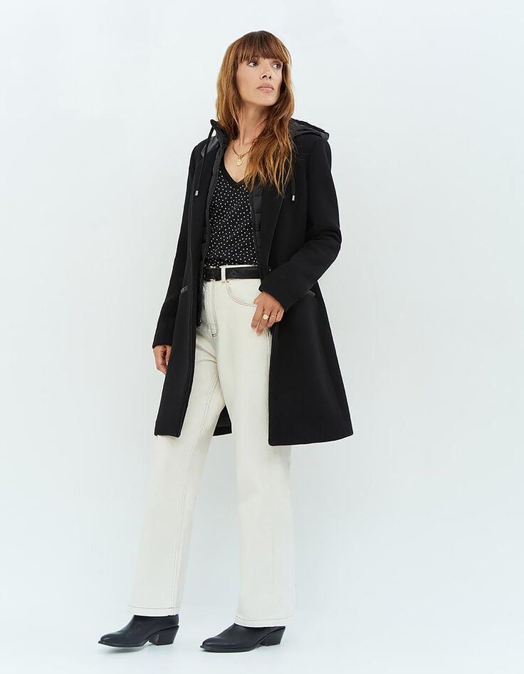DIDA - Manteau noir avec parmenture amovible-2
