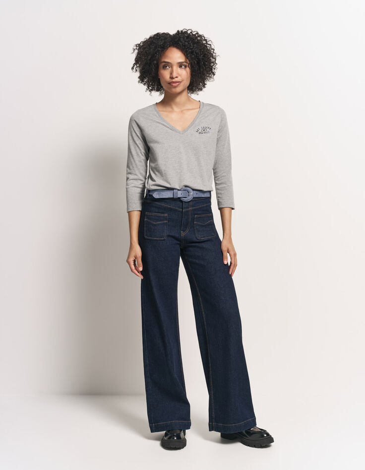 MARA - T-shirt gris danseuse bleue revisitée dos-5 MARA - T-shirt gris danseuse bleue revisitée dos-5