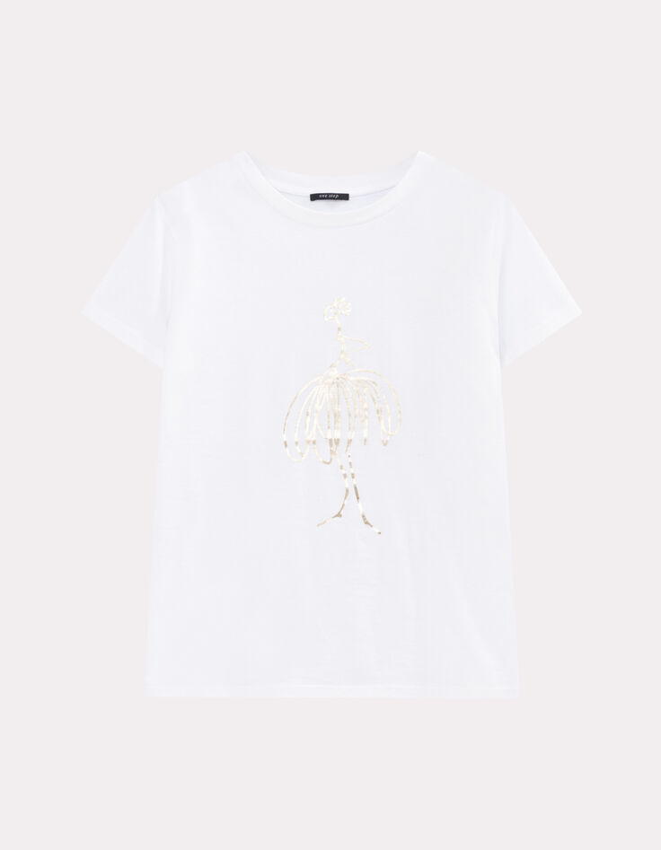 MASTER - T-shirt blanc coton bio visuel danseuse-1
