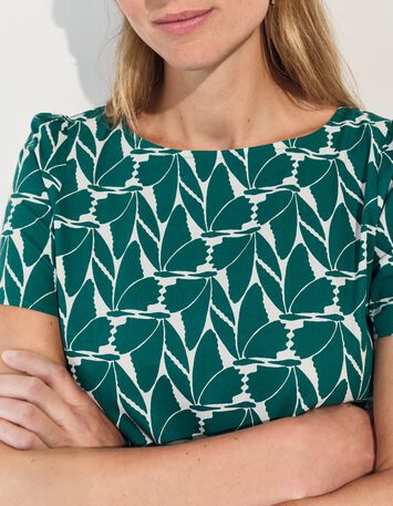 COPAL - Top vert imprim&eacute; feuillage arty -2