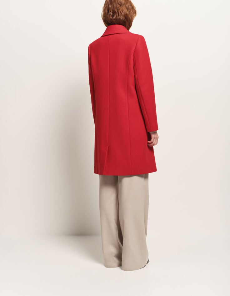 DEANA - Manteau rouge drap de laine-3 DEANA - Manteau rouge drap de laine-3