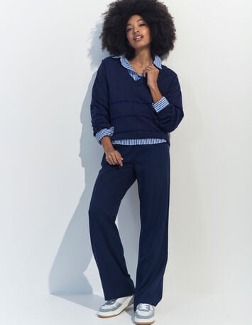 CELESTE - Chemise bleu ciel popeline rayée-4
