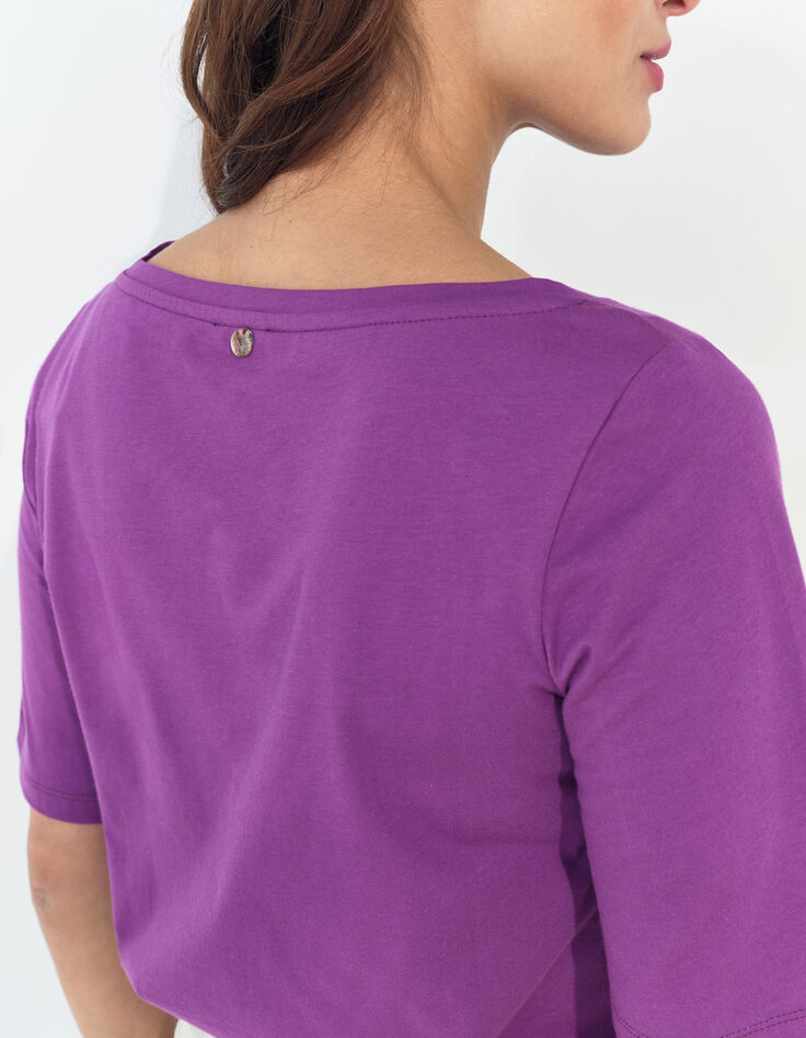 MATHEO - T-shirt violet coton bio monogramme -5