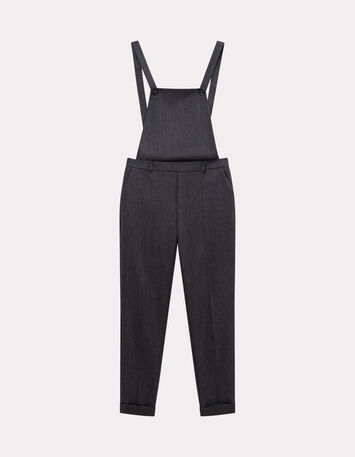 PAX - Pantalon salopette gris motif rayures lurex-5
