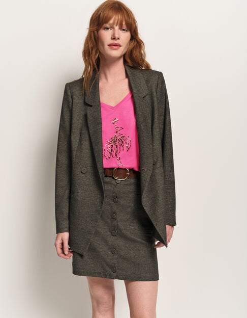VIGG - Veste de costume grise boutonnage asymétrique - One Step