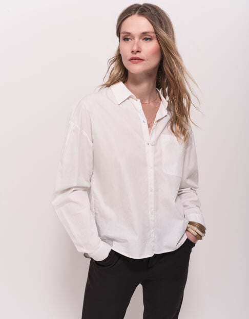 CELESTE - Chemise blanche popeline bio - One Step