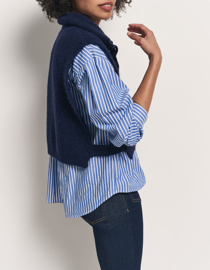 ANGIE - Col camionneur marine en tricot-5