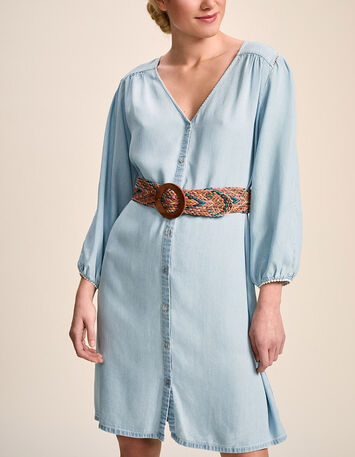 ROLLINS - Robe chambray avec jours échelle-4