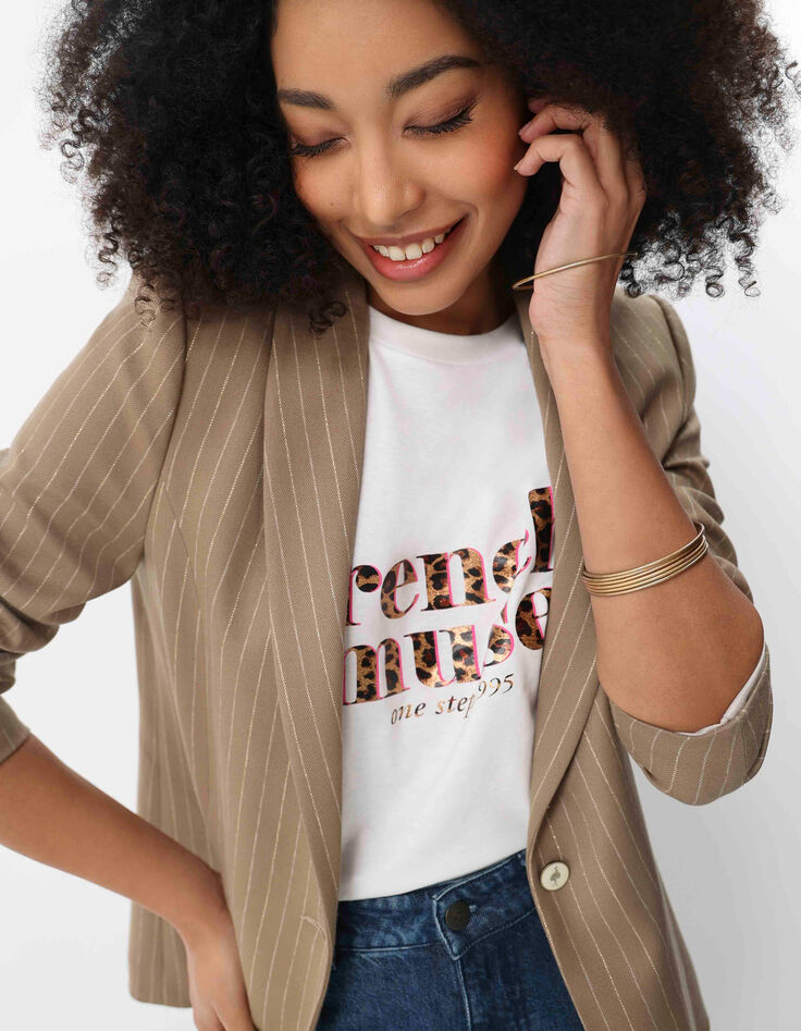 VITO - Veste de costume beige rayures tennis lurex-2 VITO - Veste de costume beige rayures tennis lurex-2