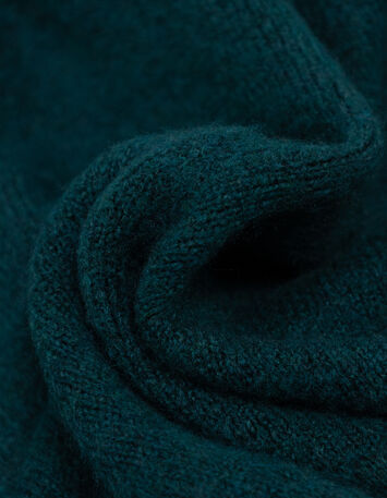 ALAMO - Poncho vert tricot col rond-4