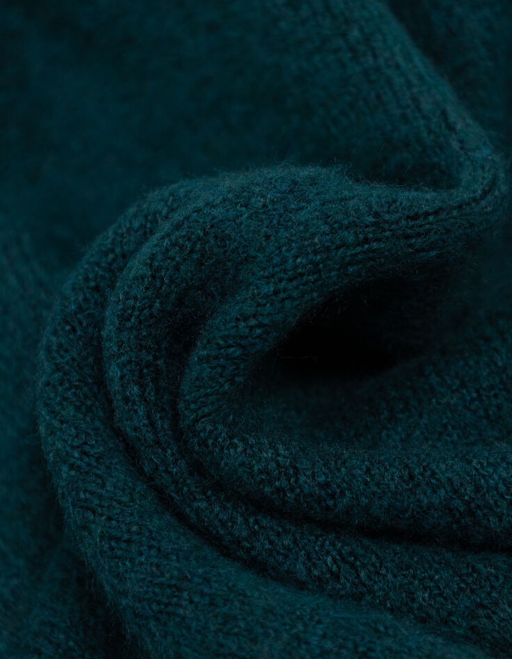 ALAMO - Poncho vert tricot col rond-4