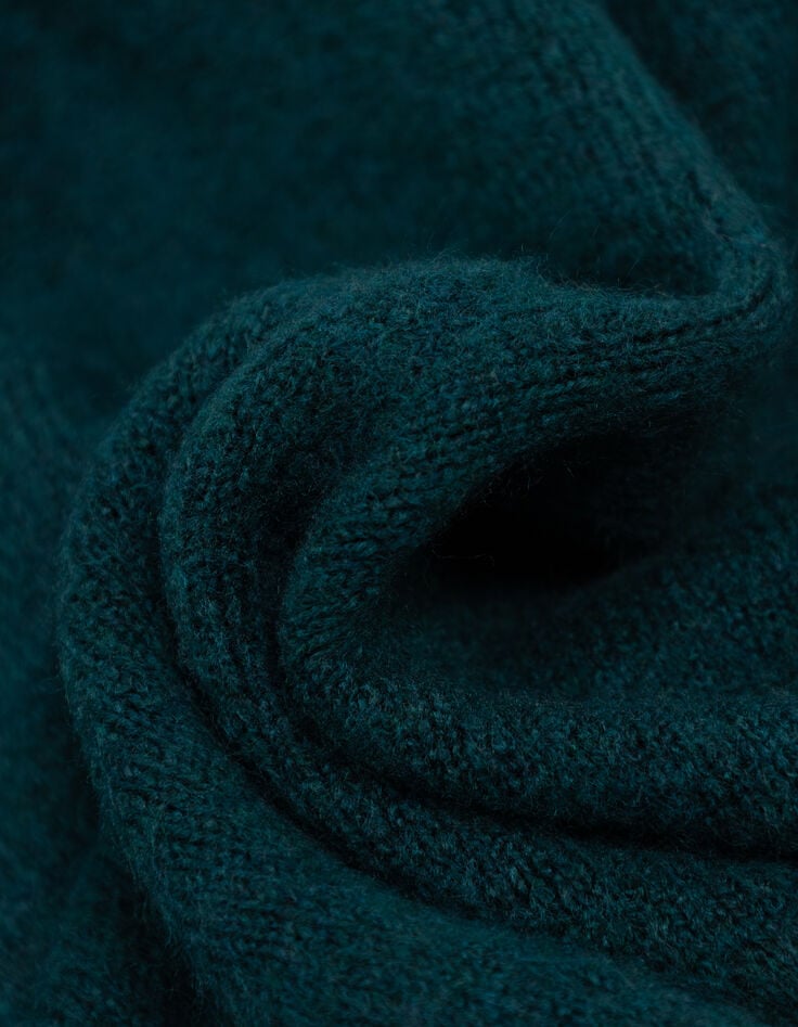 ALAMO - Poncho vert tricot col rond-4 ALAMO - Poncho vert tricot col rond-4