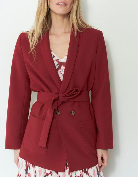 VARA - Veste longue tomette ceinturée en polyester recyclé - One Step