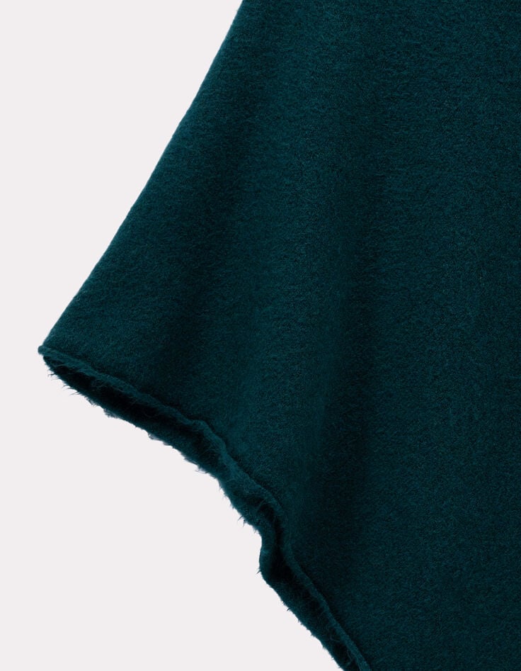 ALAMO - Poncho vert tricot col rond-3 ALAMO - Poncho vert tricot col rond-3