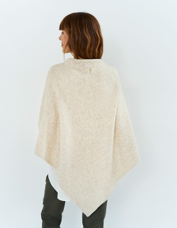 ALAMO - Poncho ivoire en tricot-2