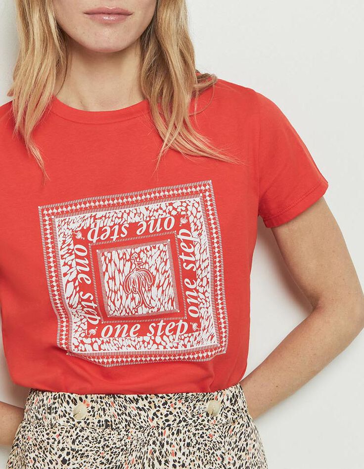 MASTER - T-shirt orange coton bio sérigraphie danseuses-2