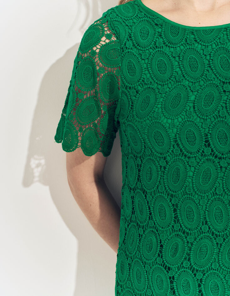 RIELLE - Robe verte dentelle esprit macramé -3 RIELLE - Robe verte dentelle esprit macramé -3