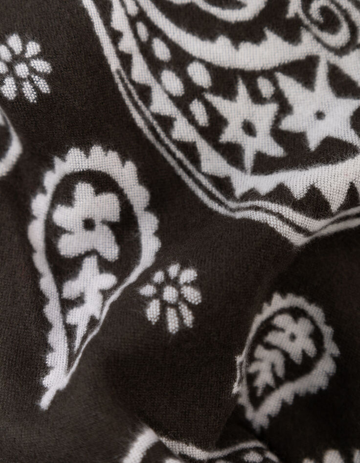 ALVA - Echarpe kaki jacquard motif cachemire-3 ALVA - Echarpe kaki jacquard motif cachemire-3