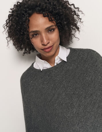 ALAMO - Poncho gris en tricot-2