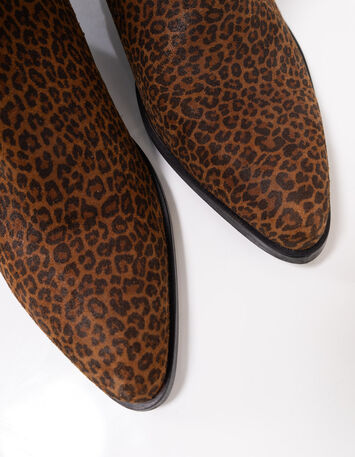 O.JOLY - Boots marron cuir velours effet léopard-3