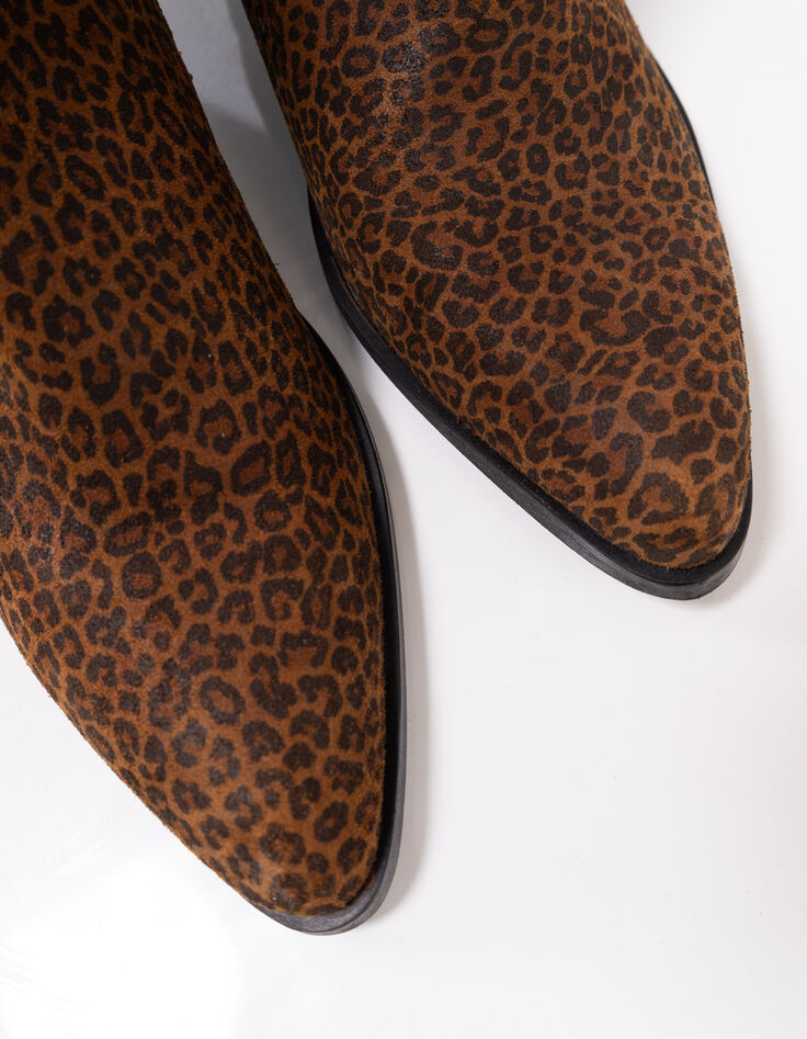O.JOLY - Boots marron cuir velours effet léopard-3