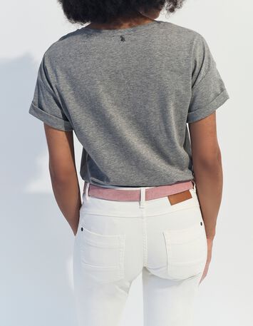 MEIRY - T-shirt gris coton bio message -3