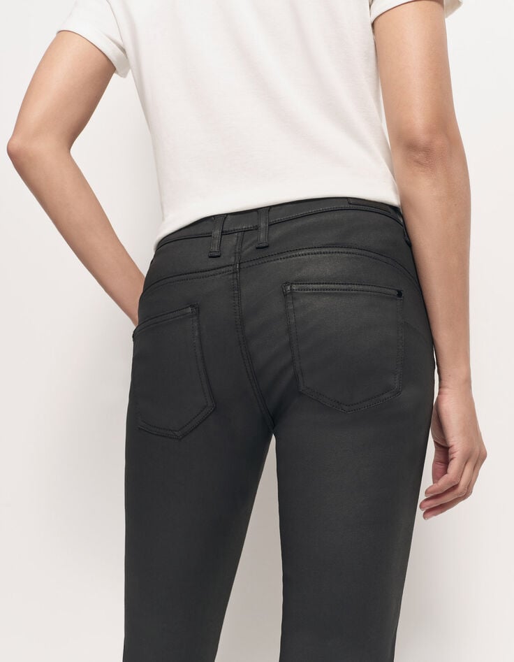 LE INDI - Slim push-up noir enduit-4