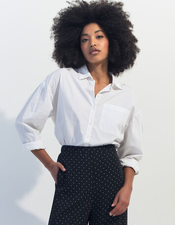 CELESTE - Chemise blanche popeline bio-1