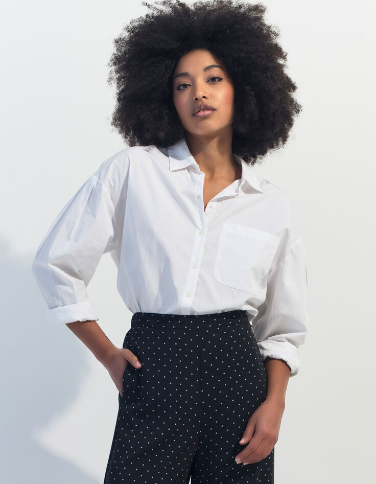 CELESTE - Chemise blanche popeline bio-1