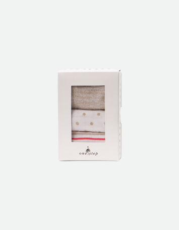 ANA - Chaussettes courtes roses, blanches, dorées -1