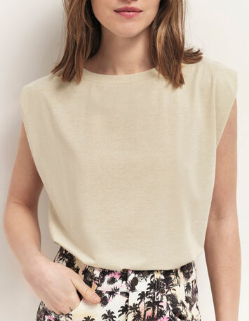 MERYL - Top light gold maille lurex-1