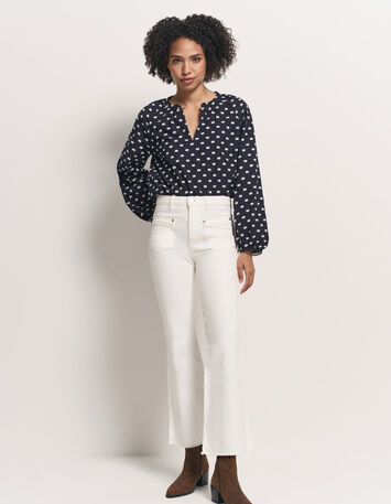 COLOMBE - Blouse marine broderies all over-7