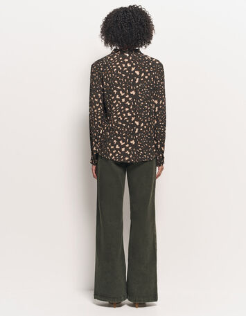 COMO - Chemise kaki Lenzing™ Ecovero™ tachiste animalier-8