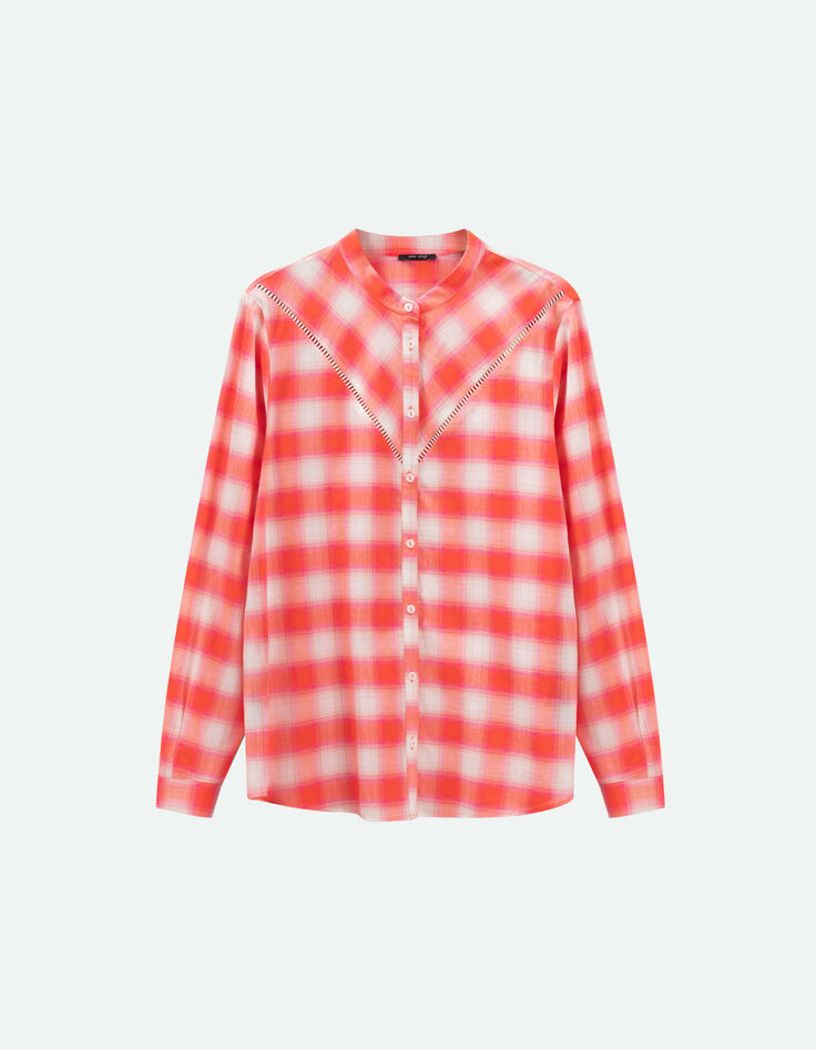 CLIVE - Chemise hibiscus à motif carreaux-5