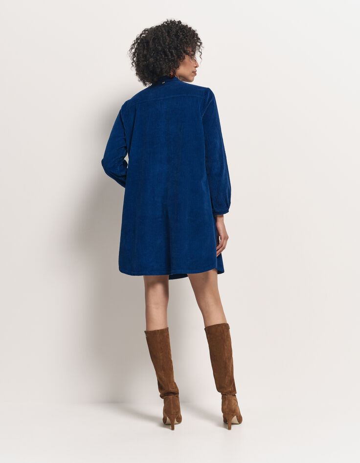 RUSH - Robe bleue velours côtelé-2 RUSH - Robe bleue velours côtelé-2