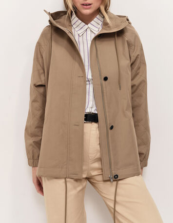 DYMAS - Parka courte almond avec zips c&ocirc;t&eacute;s-4