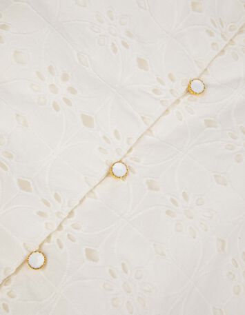 CERVIONE - Blouse blanche coton bio broderie anglaise-2