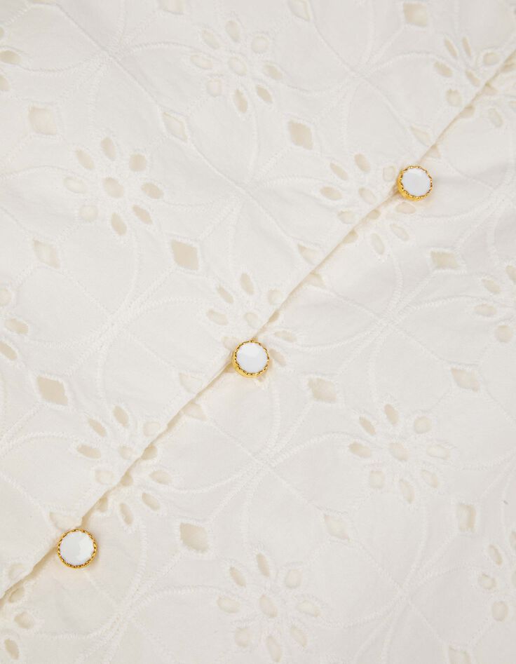 CERVIONE - Blouse blanche coton bio broderie anglaise-2