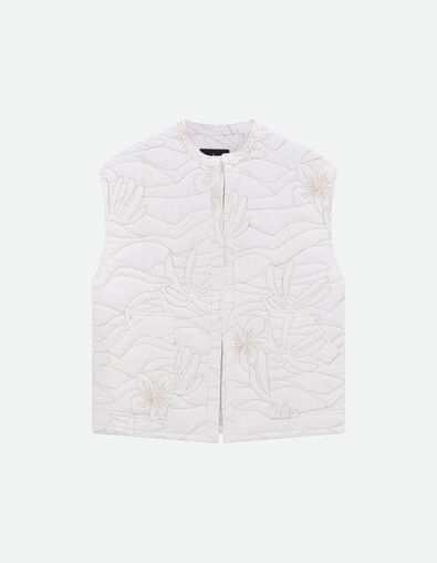 DOCE - Blouson blanc sans manches matelass&eacute; et brod&eacute;  - One Step