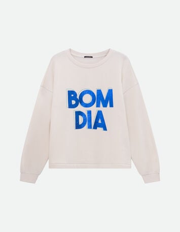 MIDI - Sweat blanc message m&eacute;tallis&eacute; -5