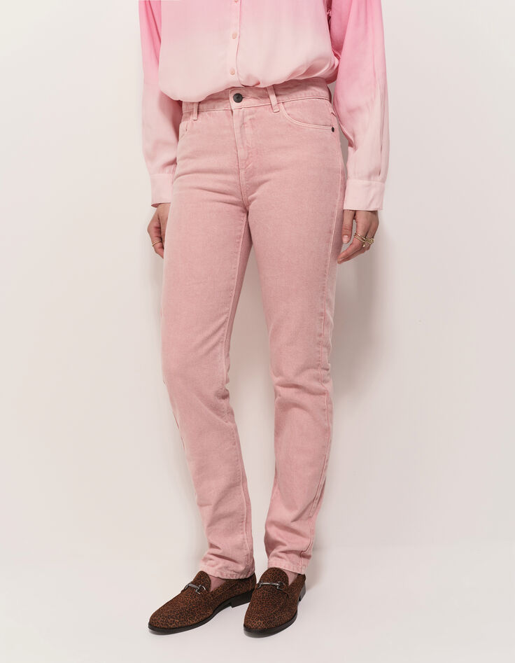 LE CARLA - Jean droit rose 7/8e-2