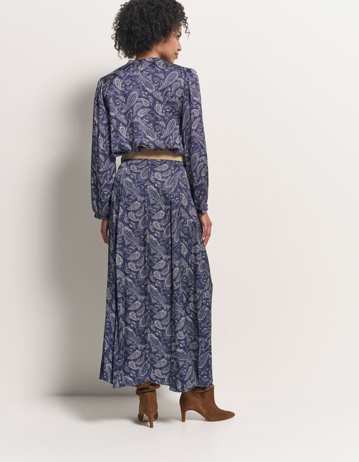 JOSEFA - Jupe longue bleue Lenzing™ Ecovero™ cachemire-3 JOSEFA - Jupe longue bleue Lenzing™ Ecovero™ cachemire-3
