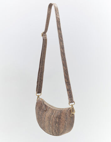 ALMA - Sac besace marron cuir certifié effet python-2