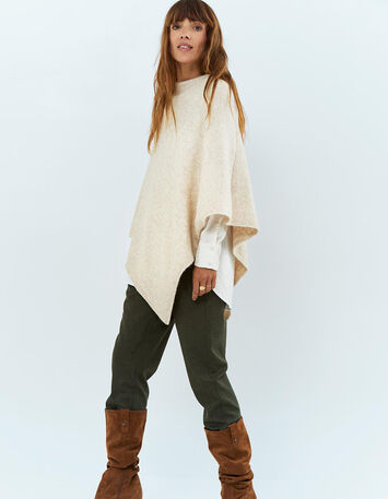 ALAMO - Poncho ivoire en tricot-4