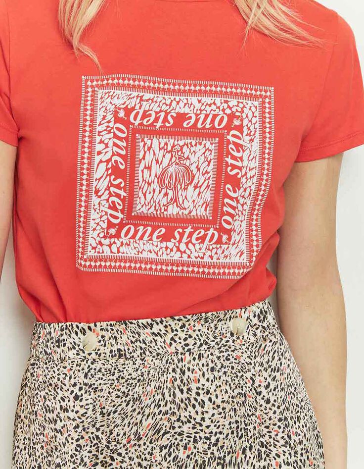 MASTER - T-shirt orange coton bio sérigraphie danseuses-4