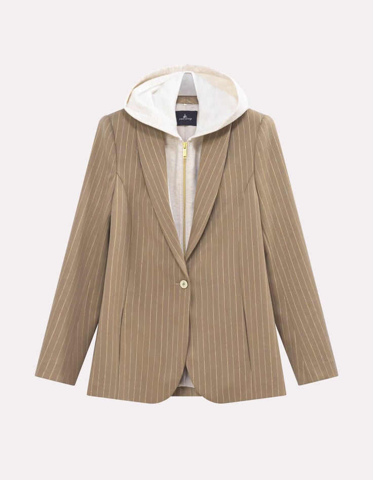 VITO - Veste de costume beige rayures tennis lurex-3 VITO - Veste de costume beige rayures tennis lurex-3