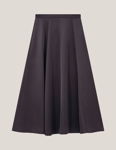 JAROD - Jupe midi noire satin&eacute;e - One Step