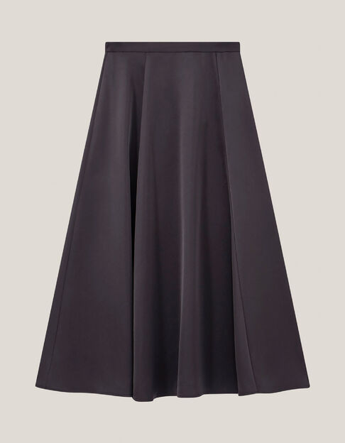 JAROD - Jupe midi noire satin&eacute;e - One Step